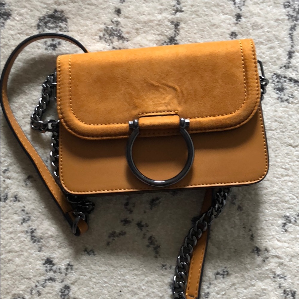 Top Shop Remy Faux Leather Crossbody, Mustard - Picture 1 of 3